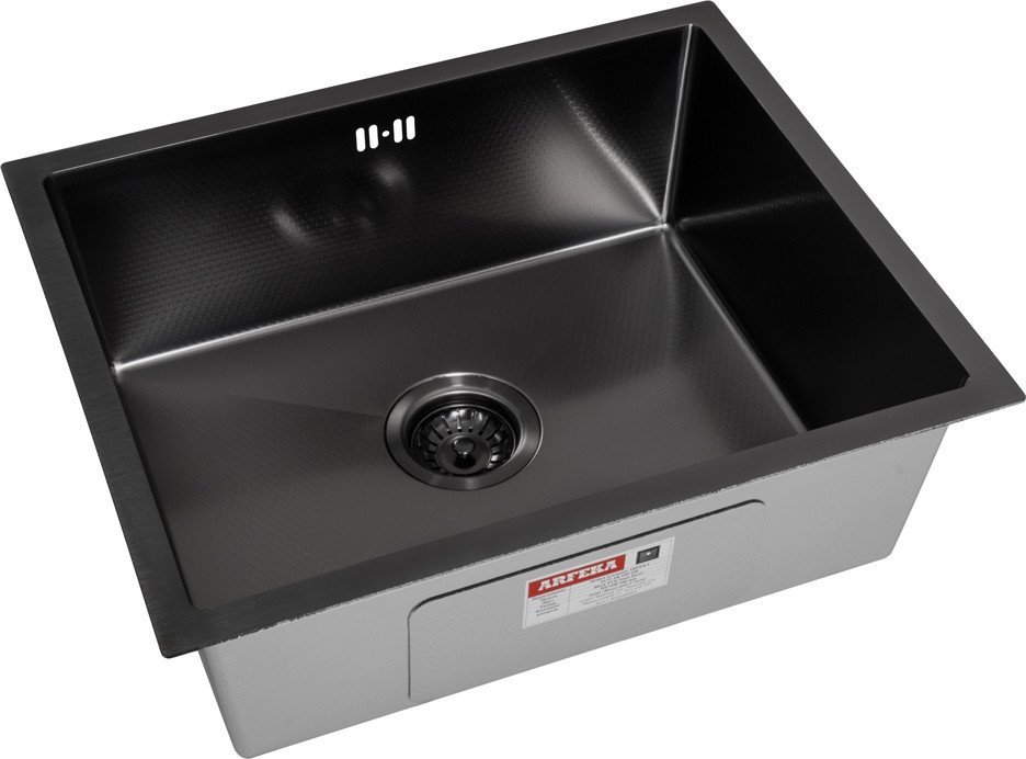 Кухонная мойка ARFEKA ECO AR 550*450 BLACK PVD NANO DECOR - фото2