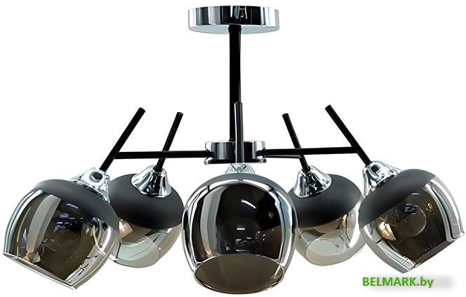 Люстра средней высоты Aitin Pro НПБ 02-5x60-105 S5138/5 (хром/черный) - фото