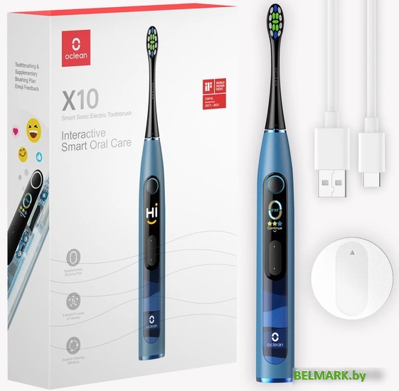 Электрическая зубная щетка Oclean X10 Smart Electric Toothbrush (синий) - фото
