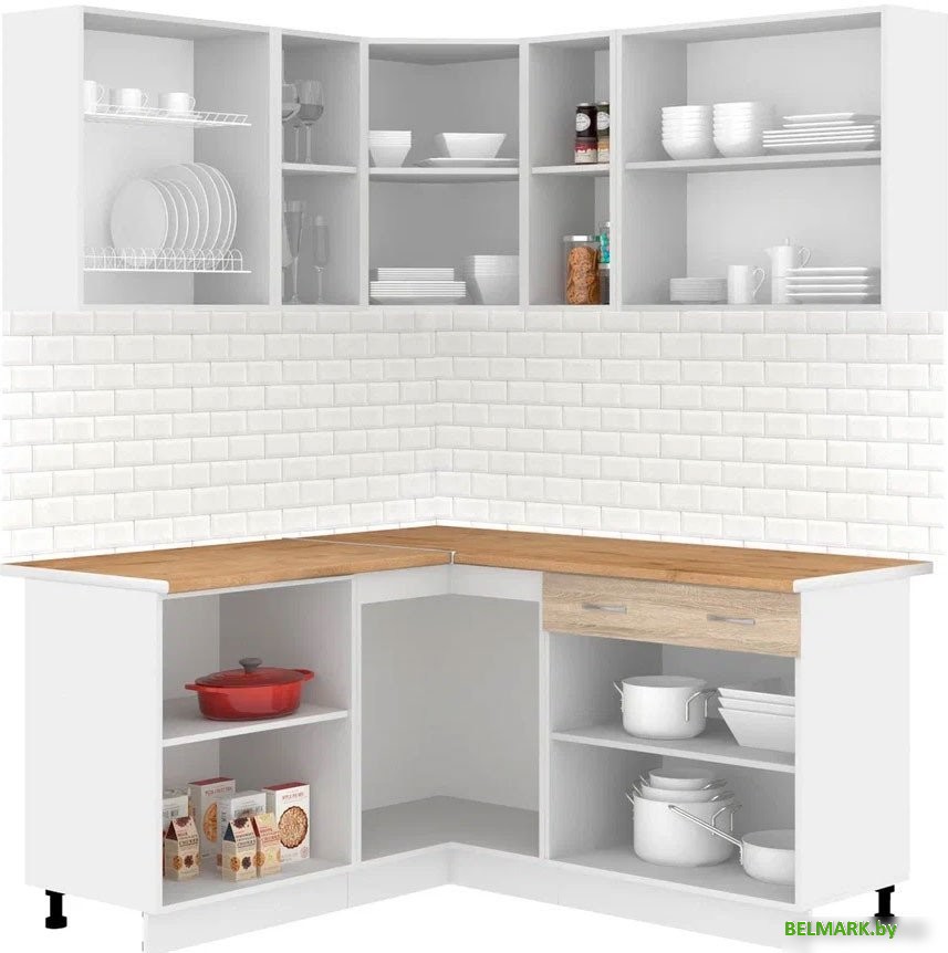 Готовая кухня Кортекс-мебель Корнелия Лира 1.5x1.7 (дуб сонома/дуб бунратти) - фото2