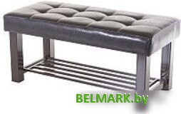 Банкетка AMC Lux 4 с полкой кожзам коричневый/коричневый/коричневый 4.1Б10022 - фото