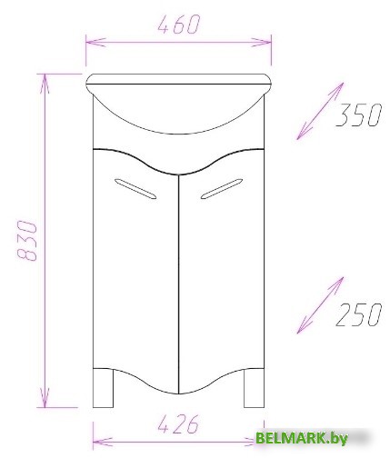 Onika Тумба с умывальником Лайн 45.11 + Уют 45 - фото2