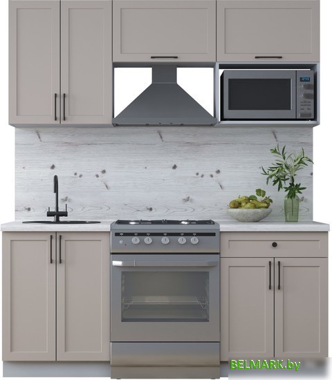 Готовая кухня Интерлиния Тренд 1.8В (луна/луна/бискайская сосна) - фото