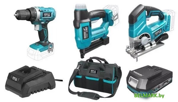 Dedra DED7015 (шуруповерт, скобозабиватель, лобзик, 1 АКБ, сумка) - фото