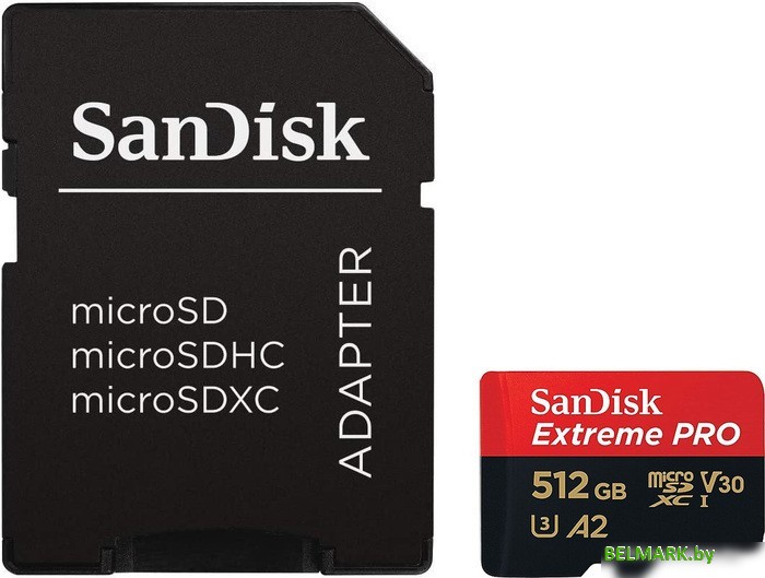 Карта памяти SanDisk Extreme PRO microSDXC SDSQXCD-512G-GN6MA 512GB (с адаптером) - фото
