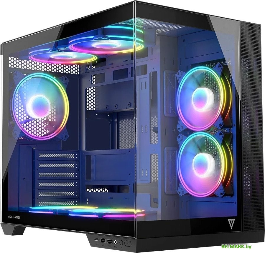 Корпус MODECOM Volcano Panorama Apex ARGB 7F Midi (темно-серый) - фото2