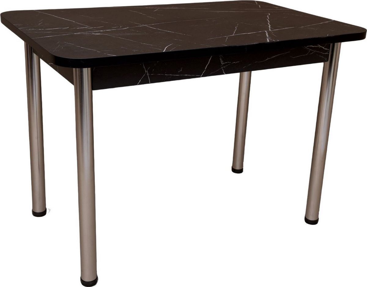 Кухонный стол СВД Юнио 80x60 018.П20.Х (мрамор неро маркина/хром) - фото