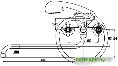 Смеситель Kaiser Carlson Style (бронзовый) - фото2