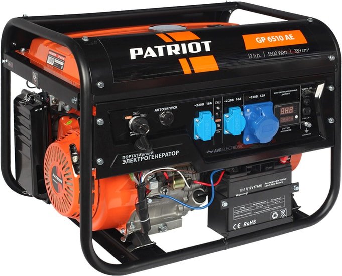 Бензиновый генератор Patriot GP 6510AE - фото