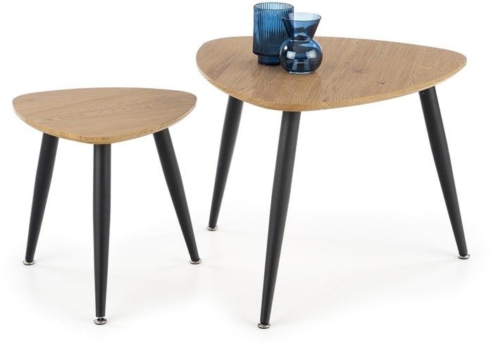 Журнальный столик Halmar Nicea 2 (дуб золотой/черный) - фото