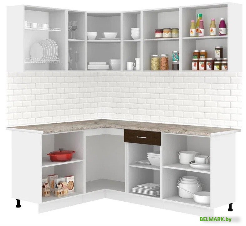 Готовая кухня Кортекс-мебель Корнелия Лира 1.5x2.0 (дуб сонома/венге/марсель) - фото2