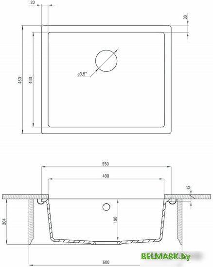 Кухонная мойка Deante Corda ZQA G10C (графитовый металлик) - фото2