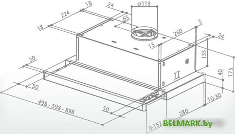 Кухонная вытяжка Faber Flox BK A50 315.0567.354 - фото2