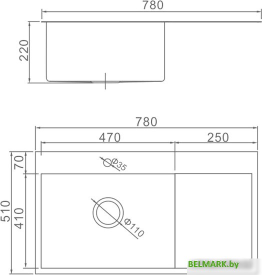 Кухонная мойка Gerhans K37851-L (левая, сатин) - фото2