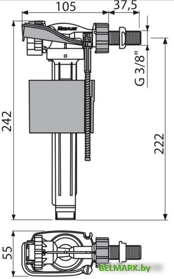 Впускной клапан Alcaplast A160-3/8" - фото2