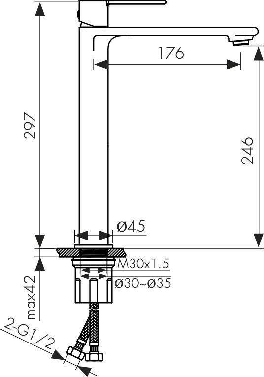 Смеситель Kaiser Serio 05411-15 (вороненая сталь) - фото2