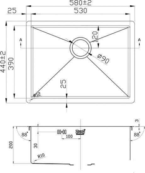 Кухонная мойка ZorG R-5844 - фото2