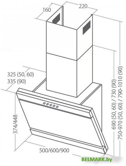 Кухонная вытяжка Akpo Kastos eco 50 WK-4 (черный) - фото2