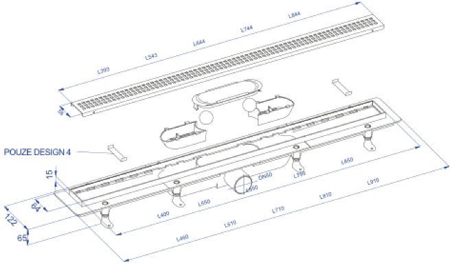 Трап/канал Plast Brno Design SZA1550 - фото2