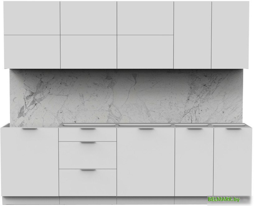 Готовая кухня Интермебель Микс Топ-39 2.6м без столешницы (белый премиум) - фото