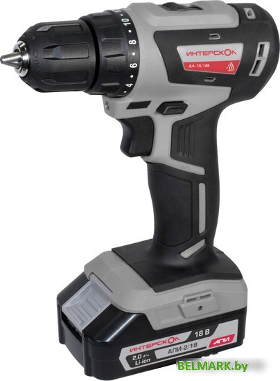 Дрель-шуруповерт Интерскол ДА-10/18В (с 2-мя АКБ 2 Ач, кейс) - фото