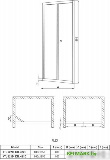 Душевая дверь Deante Flex KTL 022D - фото2
