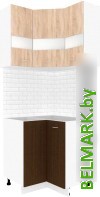 Готовая кухня Кортекс-мебель Корнелия Экстра угловой без столешницы (дуб сонома/венге) - фото