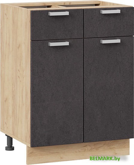 Шкаф напольный Трия Гранита 1Н6Я1 (дуб крафт золотой/бетон графит) - фото