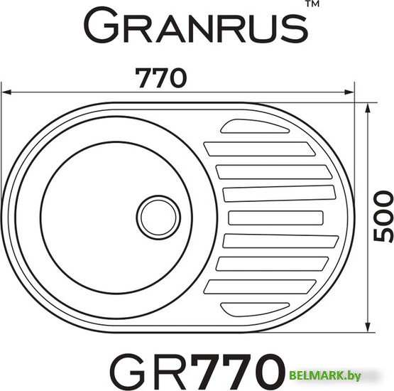 Кухонная мойка Granrus GR-770 (темно-серый) - фото2
