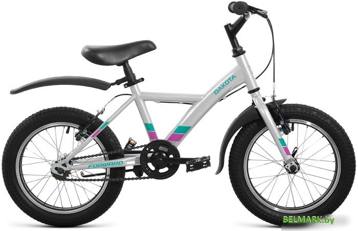 Детский велосипед Forward Dakota 16 2022 (серый/фиолетовый) - фото