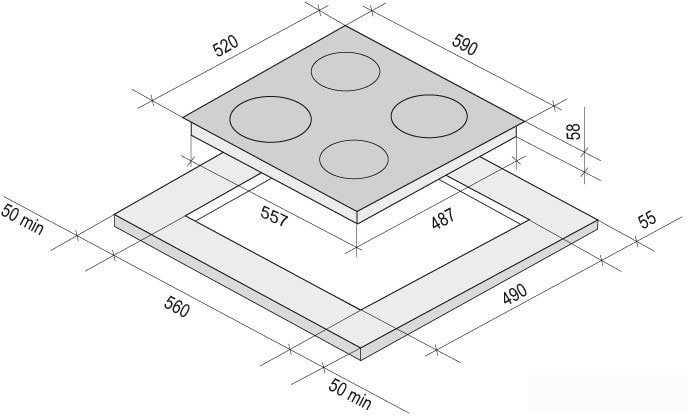Варочная панель Krona Vento 60 BL - фото2