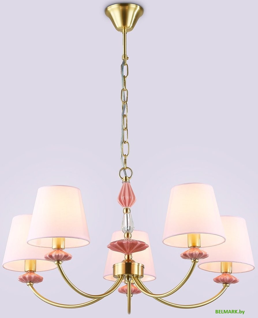 Подвесная люстра Ambrella LH75024/5 GD/PI (золото/розовый) - фото
