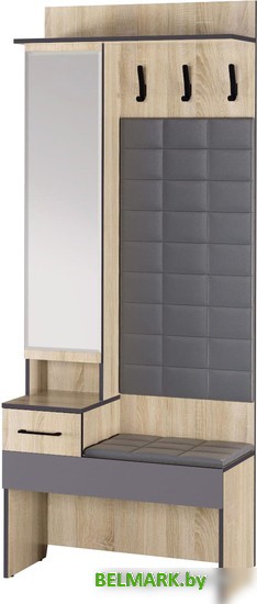 Стенка Аквилон Эльза №1 800 с зеркалом (дуб сонома) - фото2