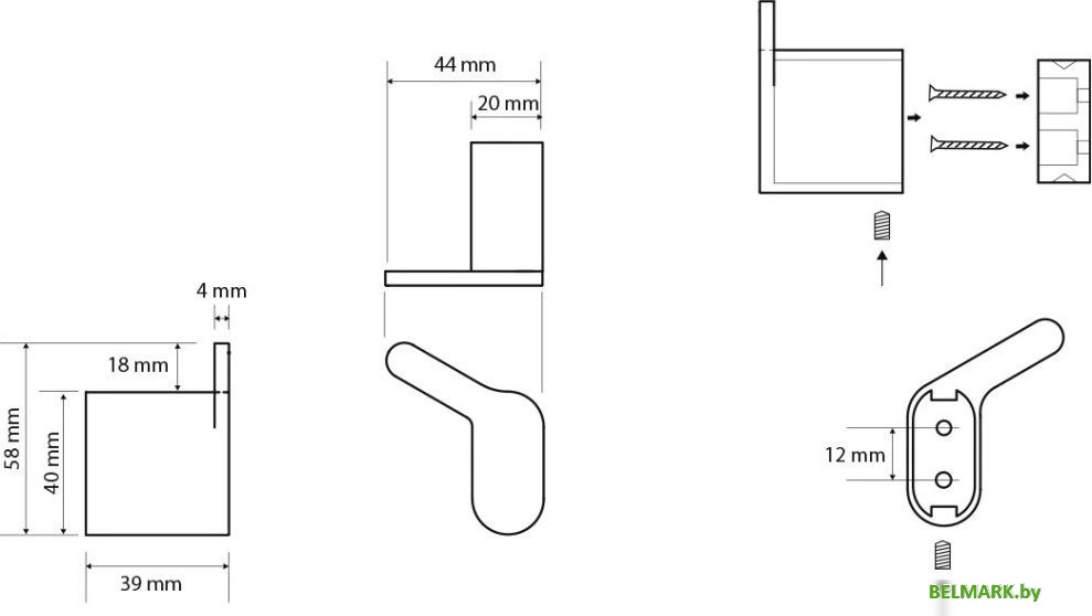 Аксессуары для ванной и туалета Bemeta Organic 167106190L (черный матовый) - фото2
