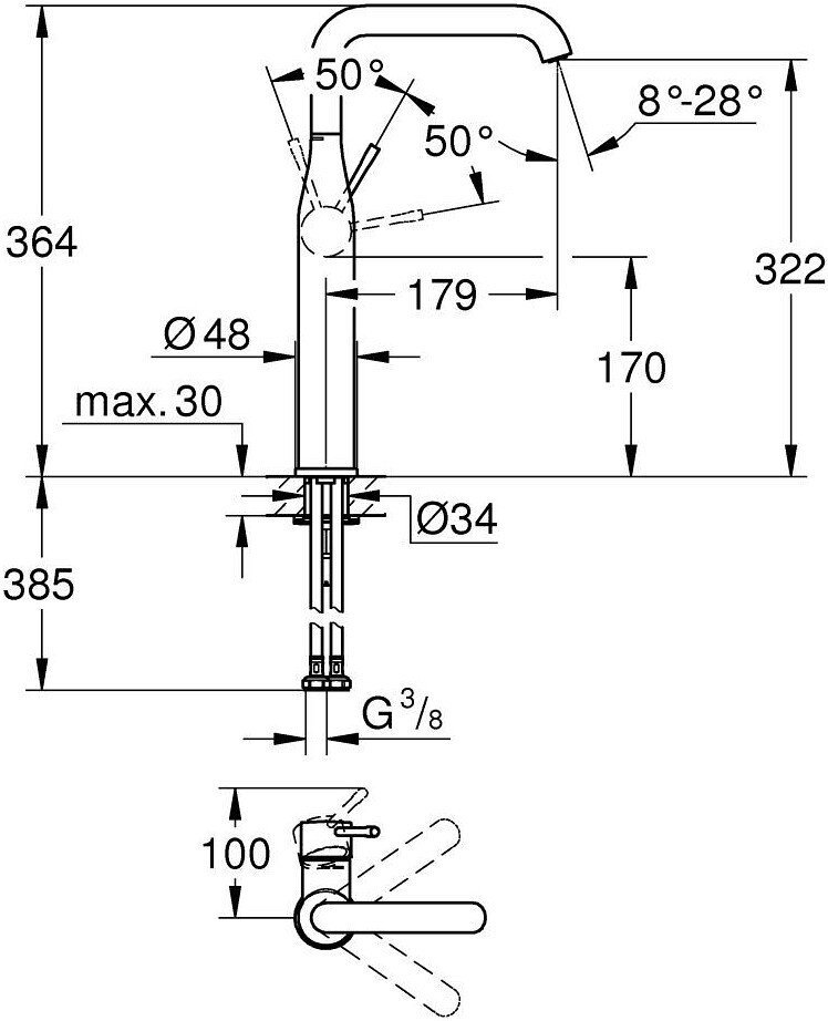 Смеситель Grohe Essence XL 24170AL1 - фото2