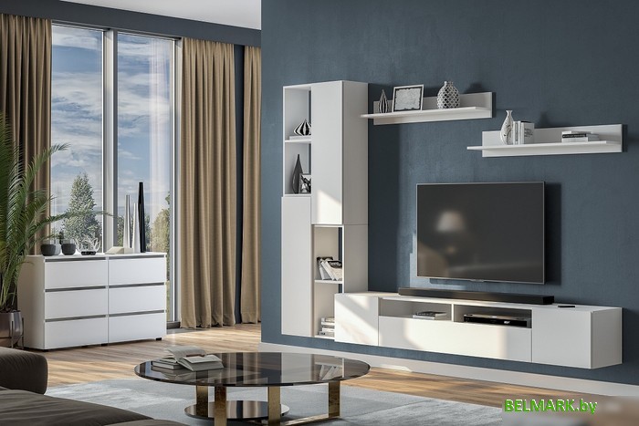 Полка NN мебель Токио навесная (белый текстурный) - фото2