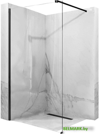 Душевая стенка Rea Aero 120 (черный/прозрачное стекло) - фото