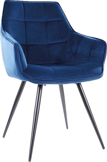 Стул с подлокотниками Signal Lilia Velvet (bluvel 86 темно-синий/черный) - фото