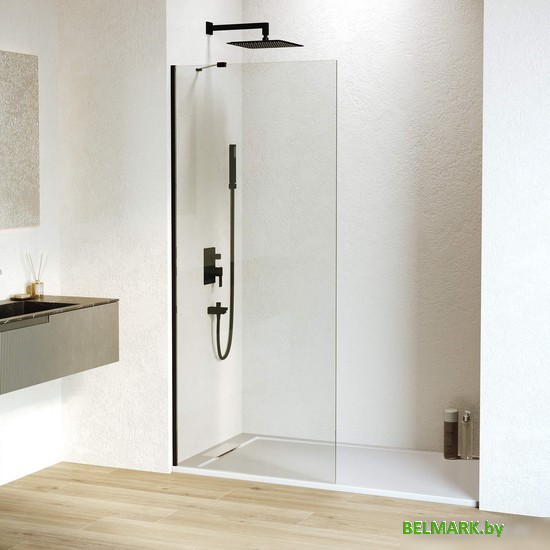 Душевая стенка RGW WA-110B 351011008-14 80 (черный/прозрачное стекло) - фото