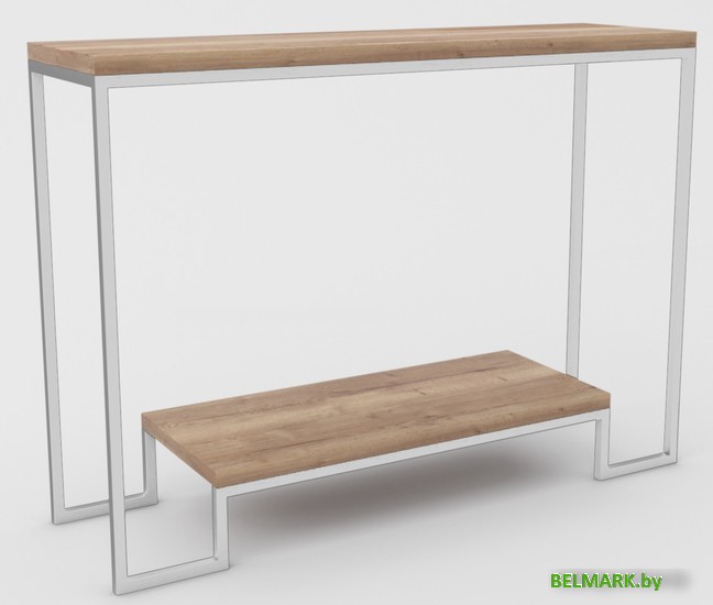 Консольный стол Hype Mebel Голд 80x35 (белый/дуб галифакс натуральный) - фото