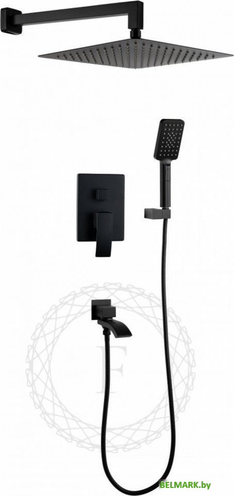 Душевая система Filarete Waterfall FL1010 (черный матовый) - фото