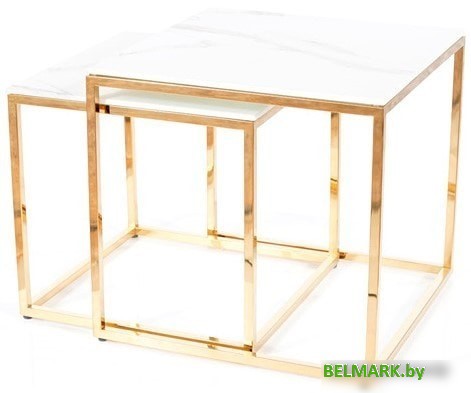 Журнальный столик Signal Gloria (эффект белого мрамора/золотой) - фото2