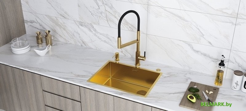 Дозатор для жидкого мыла Paulmark Rein D002-BG (золото/брашированное золото) - фото2