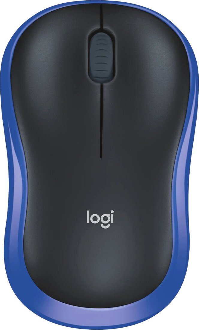 Мышь Logitech M186 (черный/синий) - фото