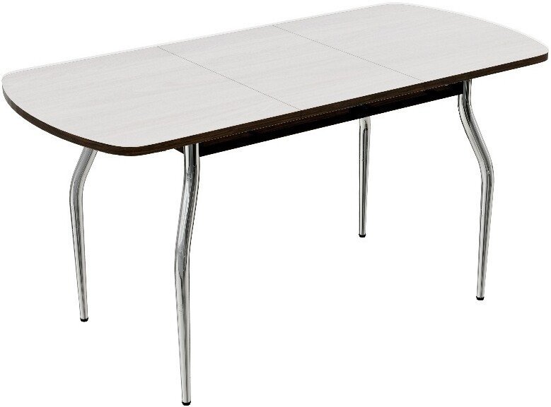 Кухонный стол ВВР ЛДСП Раздвижной (дуб крафт белый/изогнутое) - фото