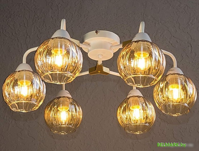 Люстра средней высоты Aitin Pro НПБ 02-6x60-105 C1228/6 (белый) - фото2