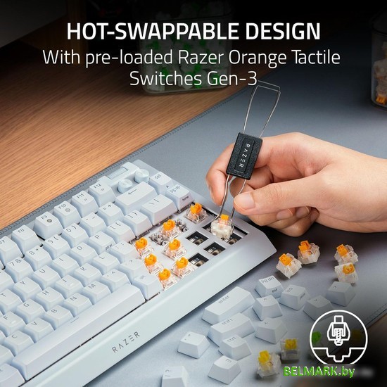 Клавиатура Razer BlackWidow V4 75% (белый, нет кириллицы) - фото2