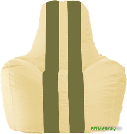 Кресло-мешок Flagman Спортинг С1.1-144 (светло-бежевый/оливковый) - фото
