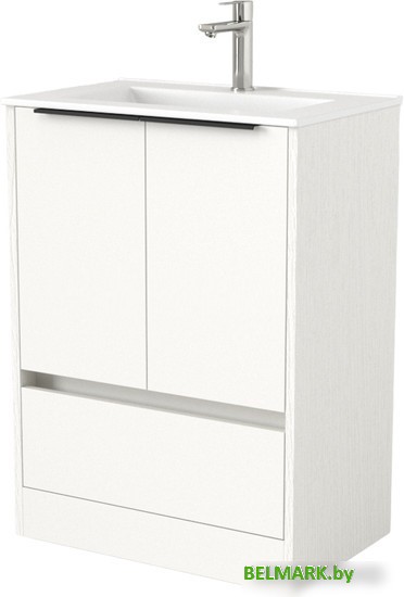 Дабер Тумба под умывальник 017 WeltWasser Deilbach 7517-60 Т17.6W.0.5Ч (белый древесный/ручка черная) - фото