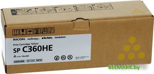 Картридж Ricoh SP C360HE 408187 (желтый) - фото